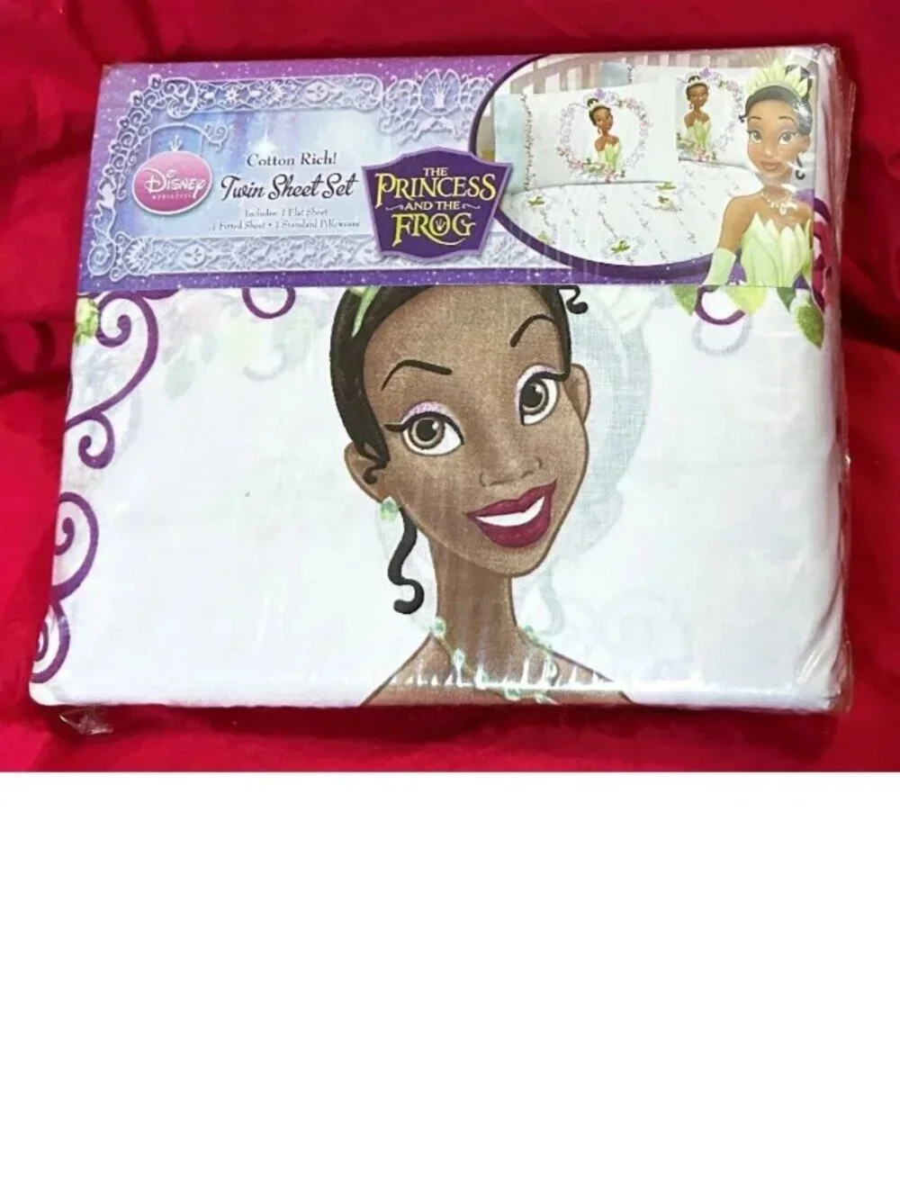4pc~Twin sz Comforter+Sheet Set~Disney Princess Tiana&The Frog Jazz Orleans~NEW